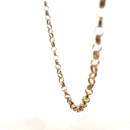 9ct yellow gold belcher chain weighing 12.7g, featuring classic linked design and unbranded craftsmanship.