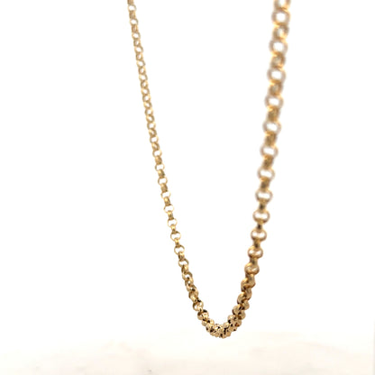 9ct yellow gold belcher chain weighing 13.7g, unbranded jewelry accessory with classic linked design.