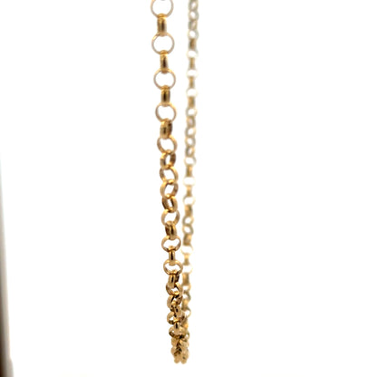 9ct yellow gold belcher chain weighing 15g, showcasing its classic linked design and polished finish.