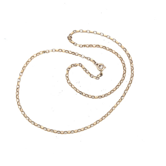 9ct yellow gold belcher chain weighing 3.5g, featuring classic linked design, ideal for everyday wear.
