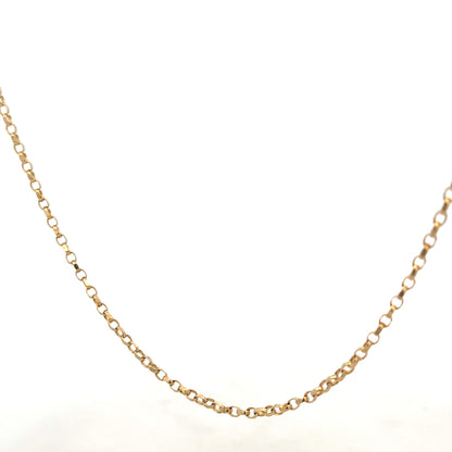 9ct yellow gold belcher chain weighing 5.2g, showing its classic linked design and polished finish.