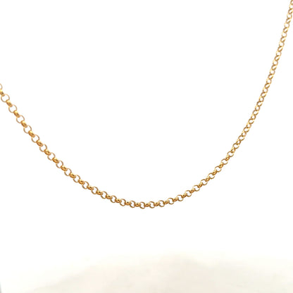 9ct yellow gold belcher chain weighing 5.2g, featuring classic linked design, unbranded jewelry accessory.