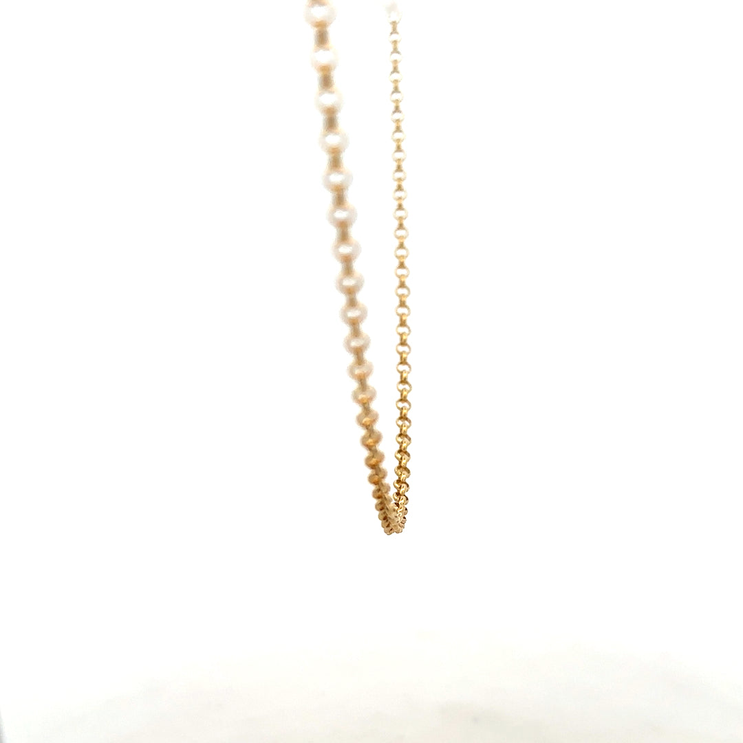 9ct yellow gold belcher chain weighing 5.2g, featuring classic linked design, unbranded jewelry accessory.