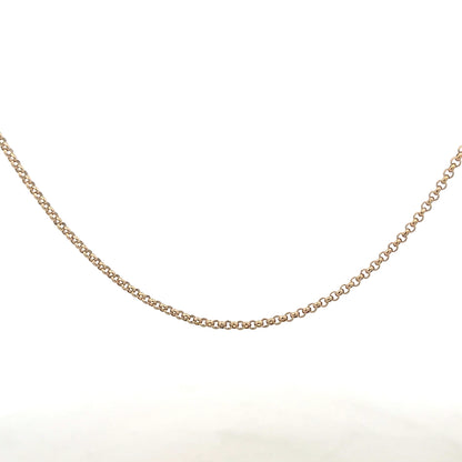 9ct yellow gold belcher chain weighing 5.3g, featuring classic interlinked oval links, unbranded jewelry accessory.