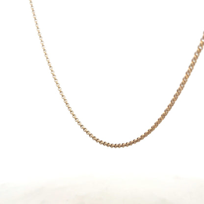 9ct yellow gold belcher chain weighing 5.3g, featuring classic round links, unbranded jewelry accessory.