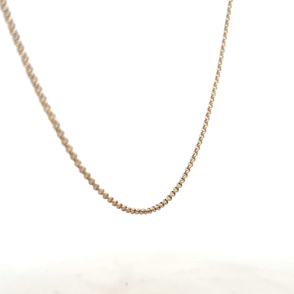 9ct yellow gold belcher chain weighing 5.3g, featuring classic linked design, unbranded jewelry accessory.