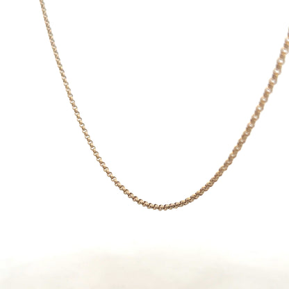 9ct yellow gold belcher chain weighing 5.3g, unbranded jewelry chain with a classic link design, shown in the image.
