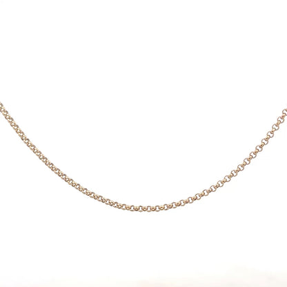 9ct yellow gold belcher chain weighing 5.3g, featuring classic linked design, unbranded jewelry accessory.