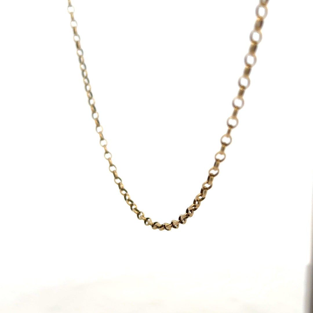 9ct yellow gold belcher chain weighing 6.2g, featuring classic interlinked links, with a polished finish.