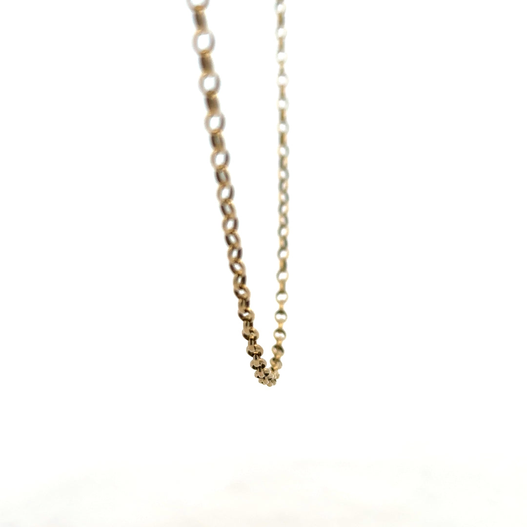 9ct yellow gold belcher chain weighing 6.2g, unbranded, showing a close-up of the linked chain design and shiny gold finish.