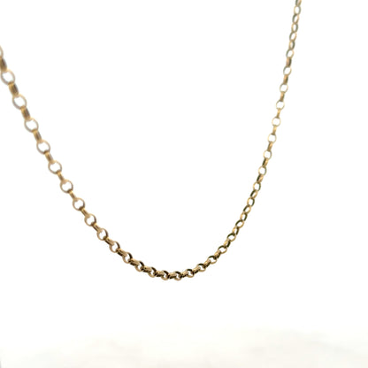 9ct yellow gold belcher chain weighing 6.2g, featuring classic linked design, unbranded jewelry for everyday wear