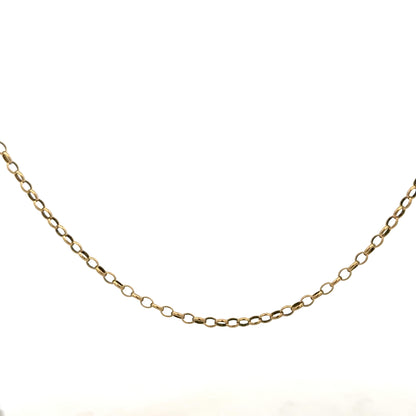 9ct yellow gold belcher chain weighing 6.2g, showcasing a classic link design with a polished finish.