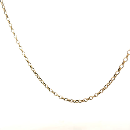 9ct yellow gold belcher chain weighing 6.2g, showcasing a classic link design and polished finish.