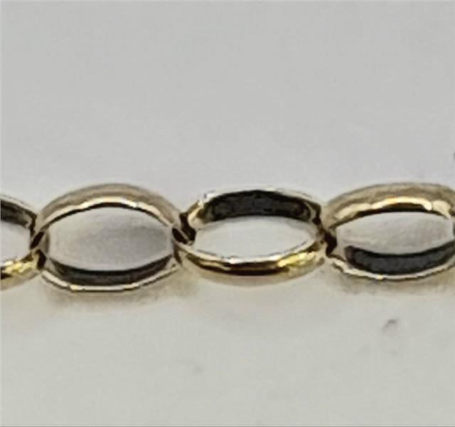 9ct yellow gold belcher chain weighing 6.6g, unbranded, featuring classic interlinked gold links on a plain background.