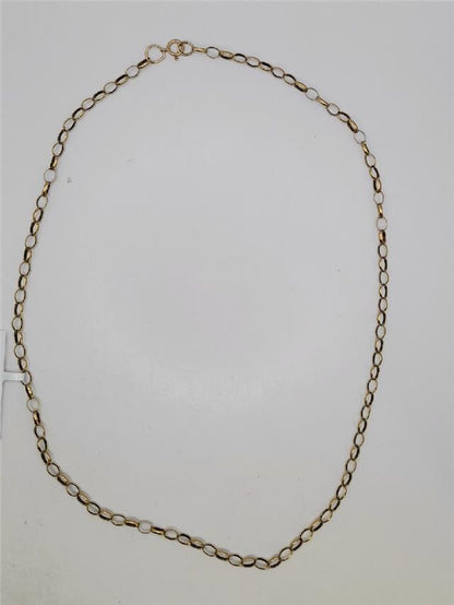 9ct yellow gold belcher chain weighing 6.6g, featuring classic linked design, unbranded jewelry piece with secure clasp visible.