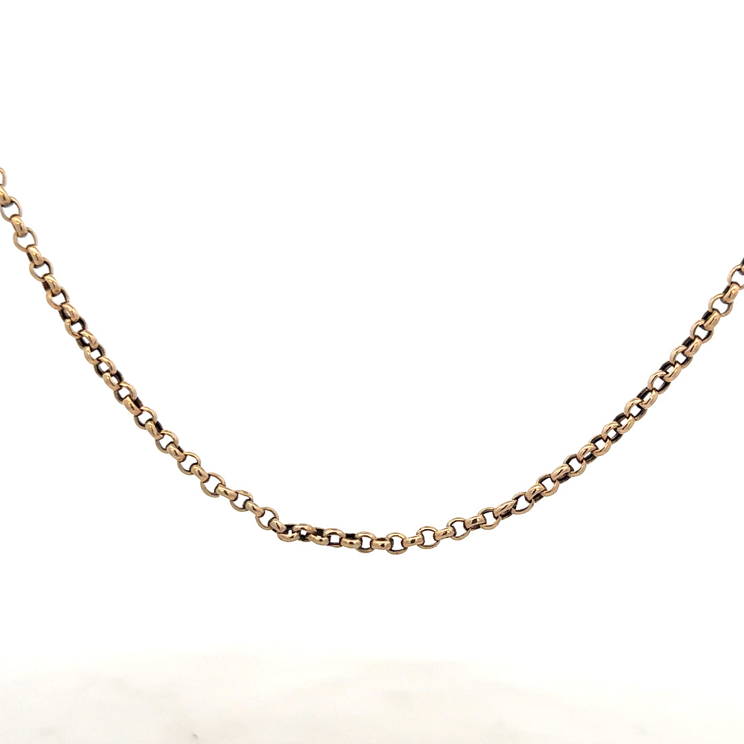 9ct yellow gold belcher chain weighing 6.7g, featuring classic linked design, unbranded jewelry chain for men or women