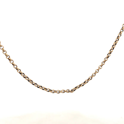 9ct yellow gold belcher chain weighing 6.7g, unbranded, with closely linked round gold chains visible in the image.