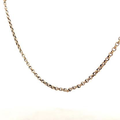 9ct yellow gold belcher chain weighing 6.7g, close-up view showing textured links and classic design.
