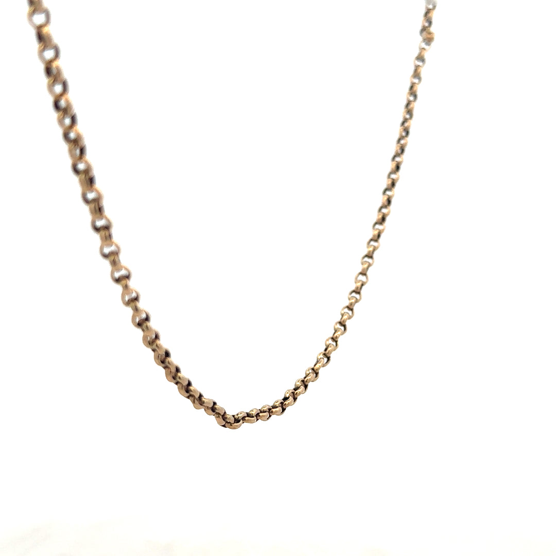 9ct yellow gold belcher chain weighing 6.7g, featuring classic linked design, unbranded jewelry accessory.