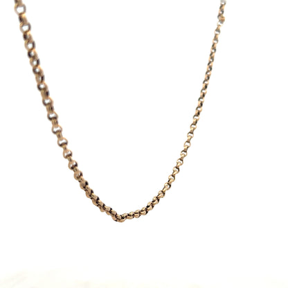 9ct yellow gold belcher chain weighing 6.7g, featuring classic linked design, unbranded jewelry accessory.