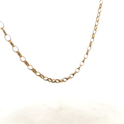 9ct yellow gold belcher chain weighing 7.3g, featuring classic linked design and secure clasp, unbranded jewelry accessory for men or women