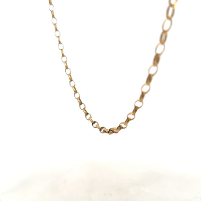 9ct yellow gold belcher chain weighing 7.3g, featuring classic linked design, unbranded jewelry accessory.