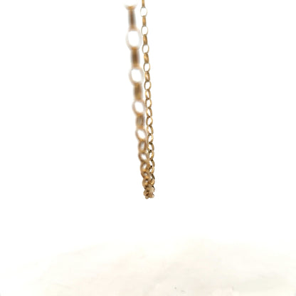 9ct yellow gold belcher chain weighing 7.3 grams, featuring classic linked design, unbranded jewelry accessory.