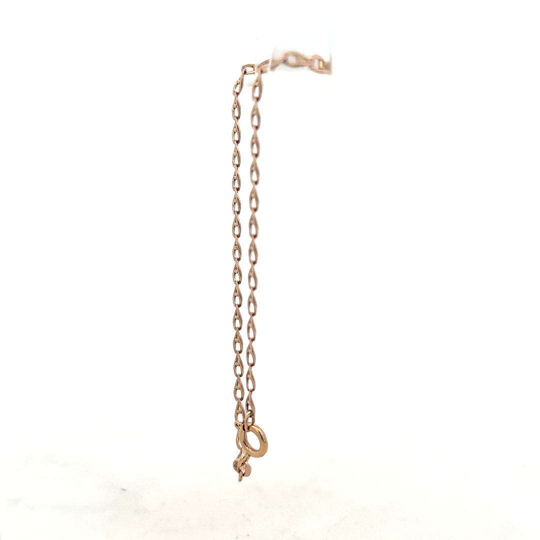 9ct yellow gold bracelet weighing 2.6g, unbranded, with a sleek, polished design visible in the image.