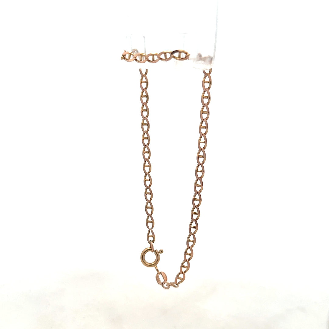 9ct yellow gold bracelet weighing 2.6g, unbranded, with a sleek design and polished finish, shown in the product image.