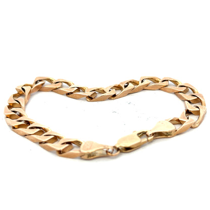9ct yellow gold bracelet weighing 22.4g, featuring a classic design with polished links, unbranded jewelry.