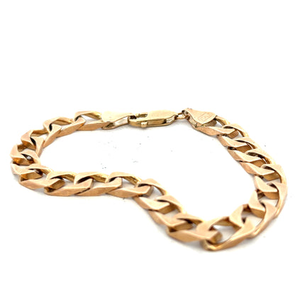 9ct yellow gold bracelet weighing 22.4g, unbranded, with a polished finish and classic chain design.