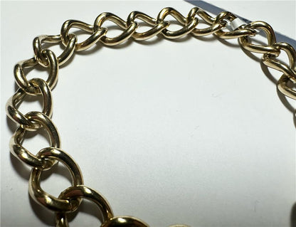 9ct yellow gold bracelet weighing 26.3 grams, unbranded, featuring a classic chain design and smooth finish.