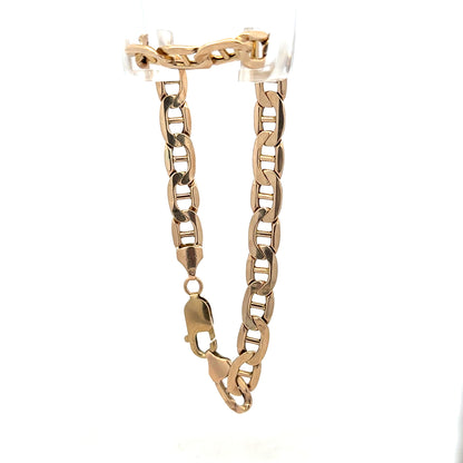 9ct yellow gold bracelet weighing 8.6g, unbranded, with a sleek, polished design suitable for everyday wear.