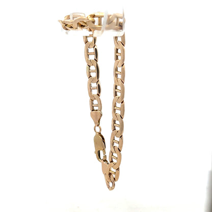 9ct yellow gold bracelet weighing 8.6g, featuring a delicate chain design, designed for elegant jewelry wear