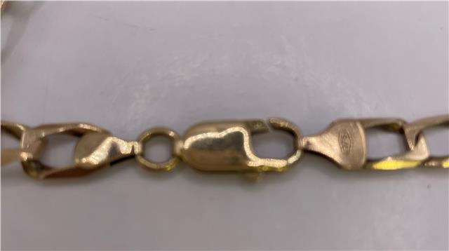 9ct yellow gold bracelet with a sleek, polished design, showcasing a classic and elegant jewelry piece.