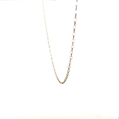 9ct yellow gold chain weighing 0.7g, unbranded, with a classic linked design, shown on a plain background.