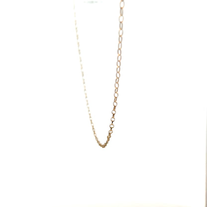 9ct yellow gold chain weighing 0.7g, unbranded, with a classic link design, shown on a plain background.