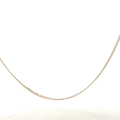 9ct yellow gold chain weighing 1.3g, featuring a delicate design and secure clasp, crafted in unbranded fine jewelry style.
