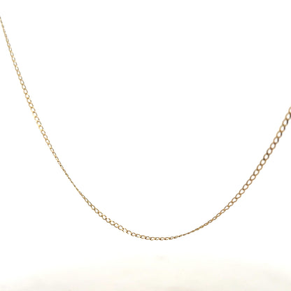 9ct yellow gold chain weighing 1.3g, featuring a delicate link design and polished finish, unbranded jewelry accessory