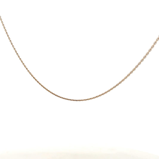 9ct yellow gold chain weighing 1.3g, unbranded, with a classic link design, shown on a plain background.
