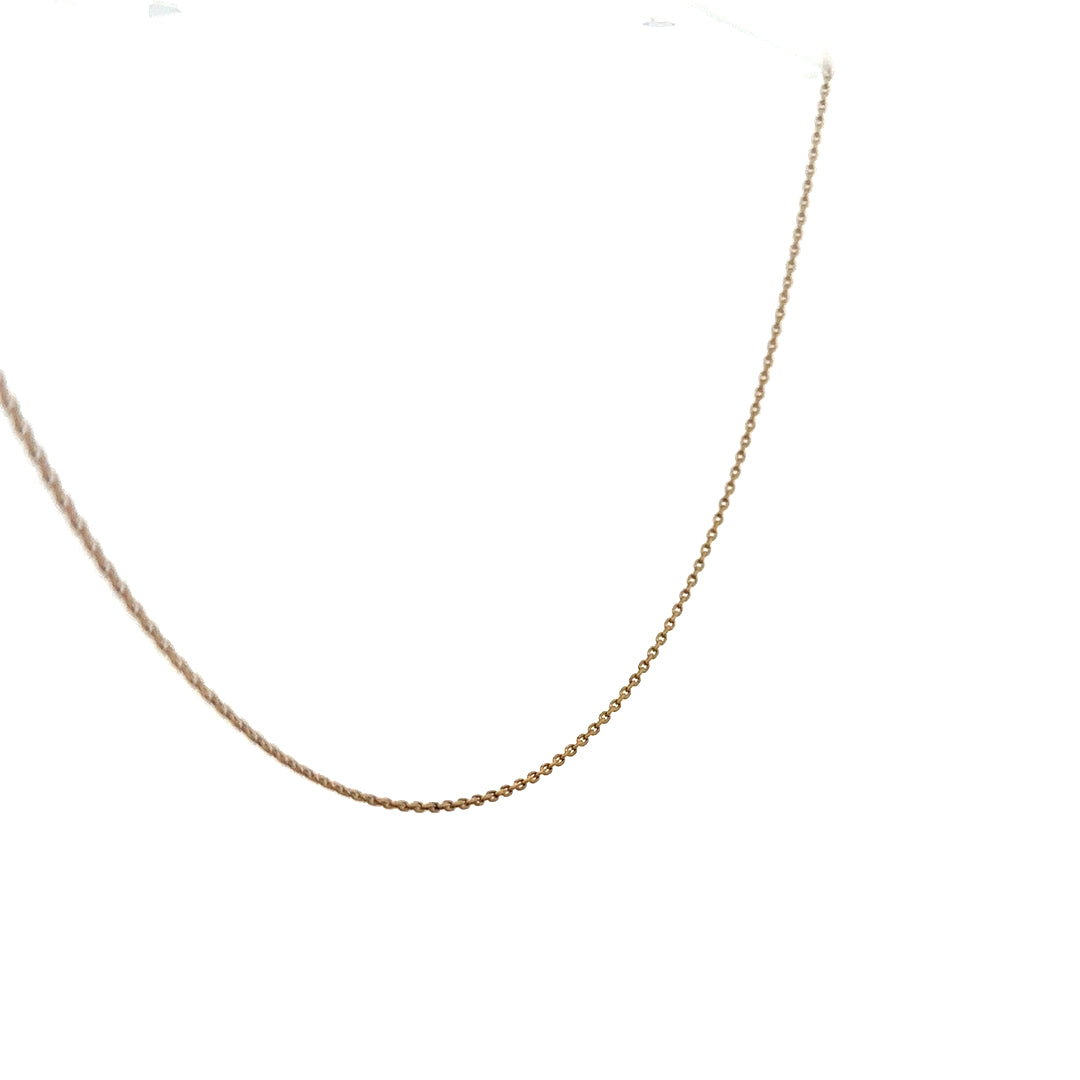 9ct yellow gold chain weighing 1.3g, unbranded, featuring a classic link design suitable for everyday wear.