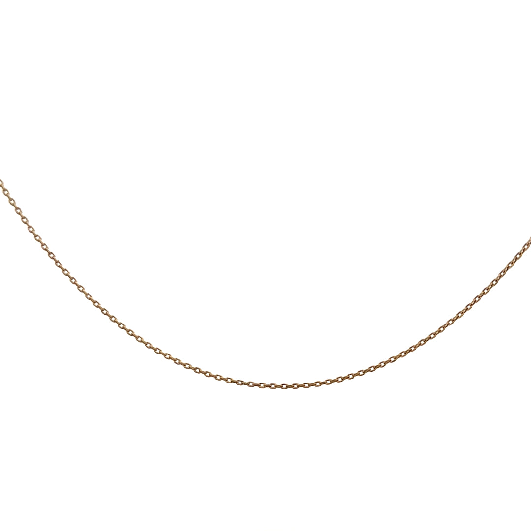 9ct yellow gold chain weighing 1.3g, featuring a delicate link design, unbranded jewelry for everyday wear