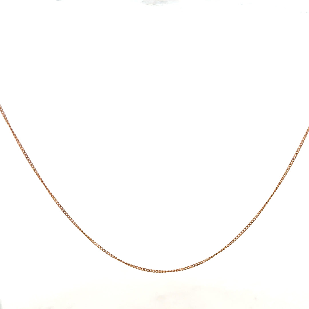 9ct yellow gold chain weighing 1.4g, unbranded, with a classic link design, shown on a plain background.
