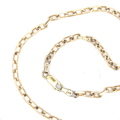 9ct yellow gold chain weighing 10.9g, featuring a classic link design, unbranded jewelry image with detailed craftsmanship.