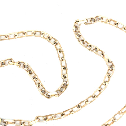 9ct yellow gold chain weighing 10.9g, unbranded, featuring a classic link design, displayed on a neutral background.