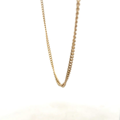 9ct yellow gold chain weighing 10.9g, unbranded jewelry piece with a classic link design, showcasing shiny gold finish.