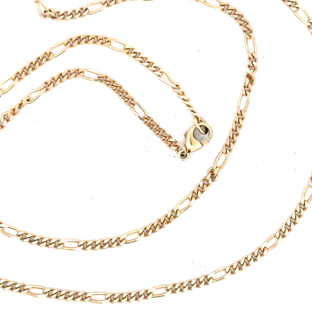 9ct yellow gold chain weighing 11.6g, featuring a classic link design, unbranded jewelry piece with polished finish.