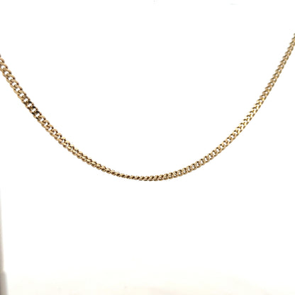 9ct yellow gold chain weighing 11g, unbranded, showing a close-up of the classic jewelry chain with detailed links.
