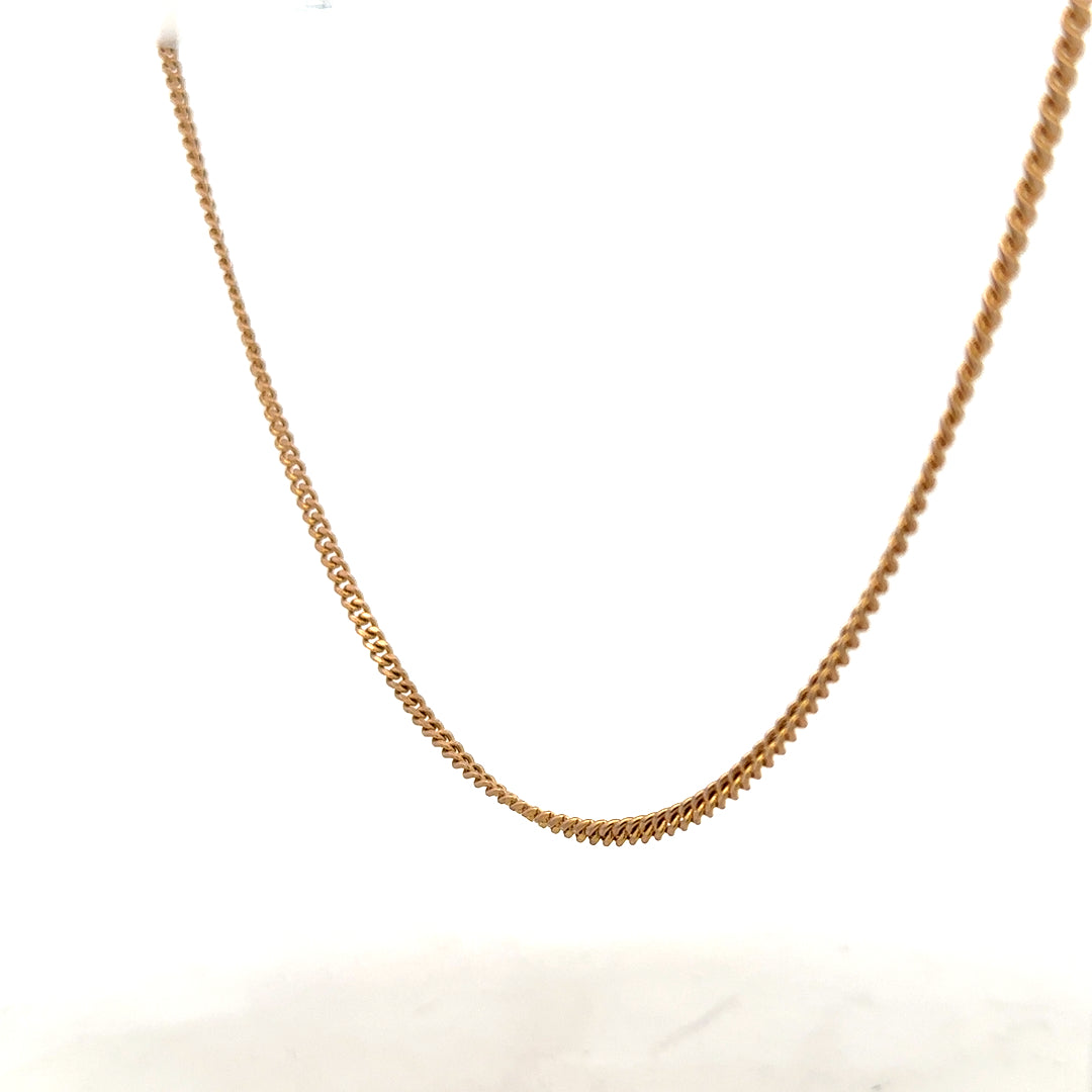 9ct yellow gold chain weighing 12.7g with a classic link design, unbranded jewelry for elegant everyday wear.