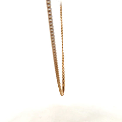 9ct yellow gold chain weighing 12.7g, displayed with a close-up of its polished links.